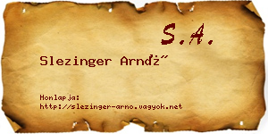 Slezinger Arnó névjegykártya